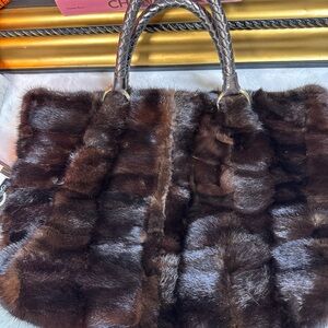 Falorni Italia Le Borse Mink Fur Shoulder Handbag